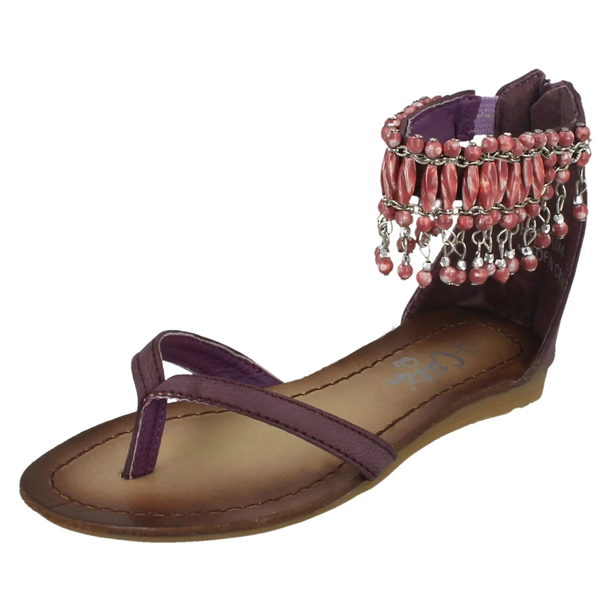 Cutie Girls Beaded Ankle Strap Toe Post Sandals eBay