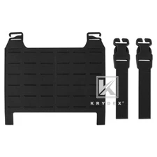 KRYDEX Tactical Laser Cut MOLLE Panel Front Flap For Vest Plate Carrier Black