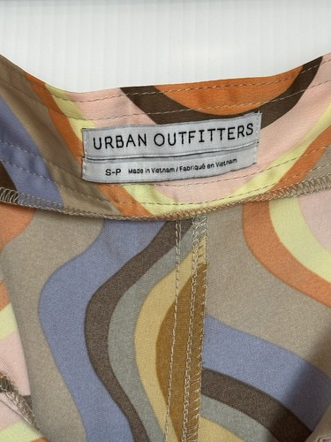 Urban Outfitter UO Olympia Size S Printed Pants Silky Funky Retro Hi Rise - Picture 7 of 8