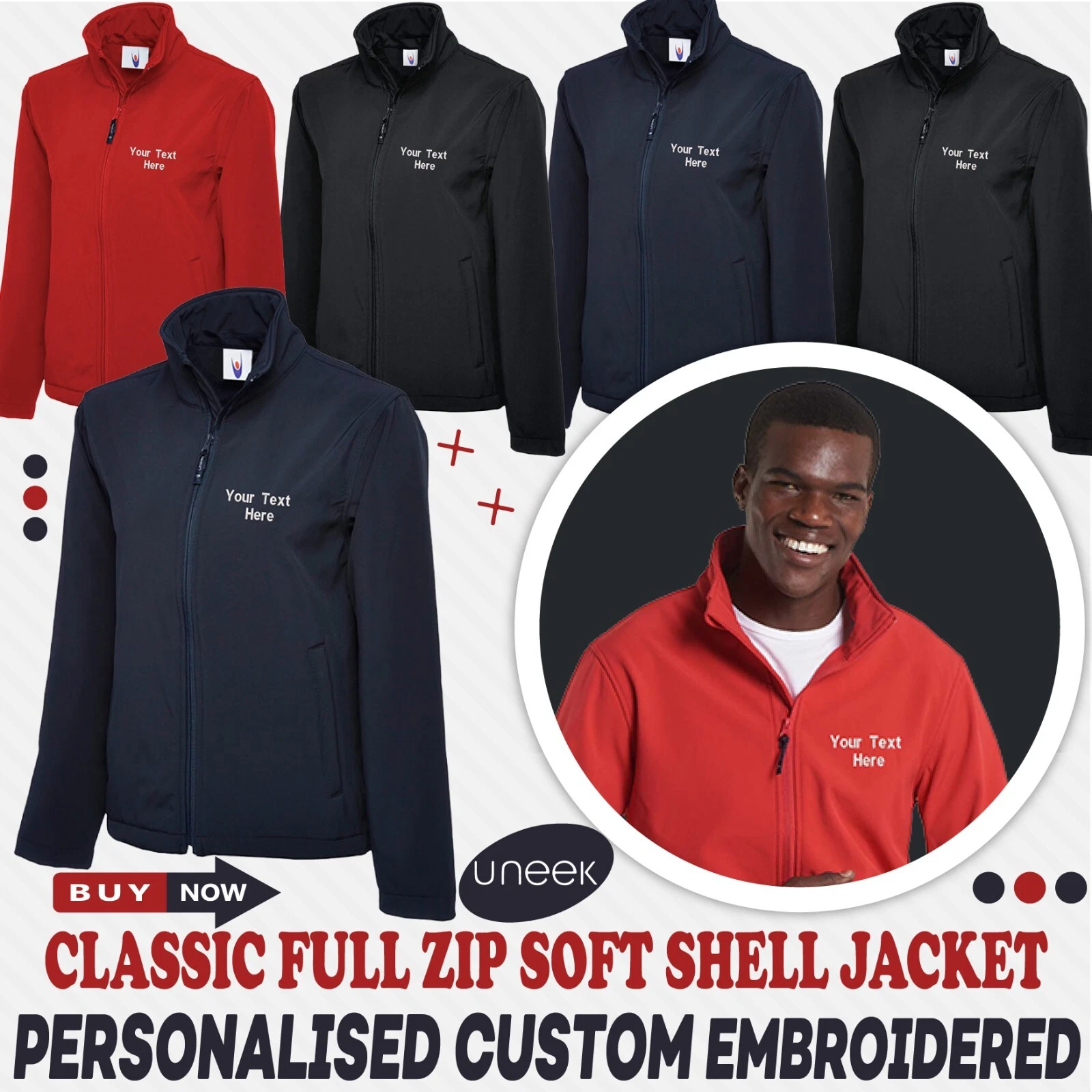 Personalised Custom Embroidered Classic Full Zip Soft Shell Jacket Outdoor
Opens in a new window or