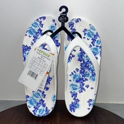 Crocs Women's 6 Kadee II Printed Seasonal Floral Graphic Flip Flop Sandal 206097