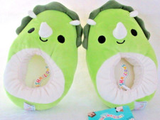 Kids Squishmallows Slippers Dinosaur Tristan Triceratops Size 2/3 Kids Gift NEW
