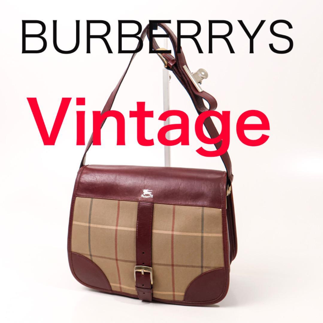 Burberry Shoulder Bag Nova Check Canvas Bordeaux Authentic F09241366