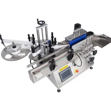 110V Tabletop Automatic Round Bottle Labeling Sticker Machine Self Adhesive Can