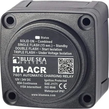 Blue Sea Systems 7601 m-Series Automatic Charging Relay 12/24 Volt DC 65 Amp