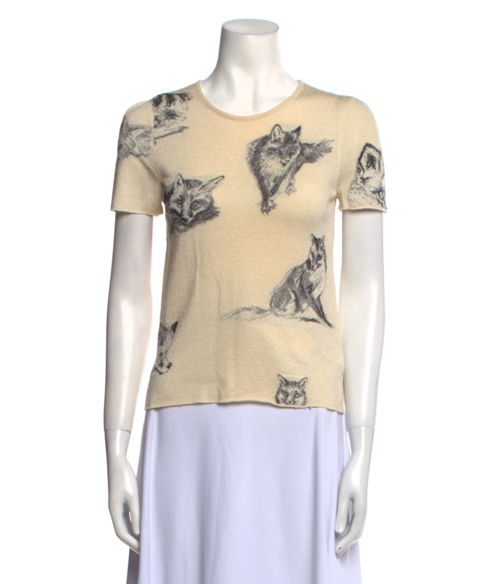 CELINE Phoebe Philo F/W 2015 Iconic Wonderland Fox Print CELINE Phoebe Philo F/W 2015 Iconic Wonderland Fox Print