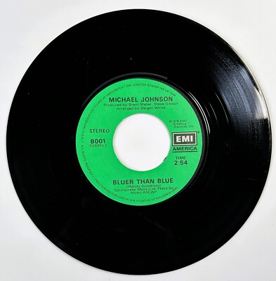 Michael Johnson Bluer than Blue / Two in Love (EMI 8001) Vinyl 45 Single Record