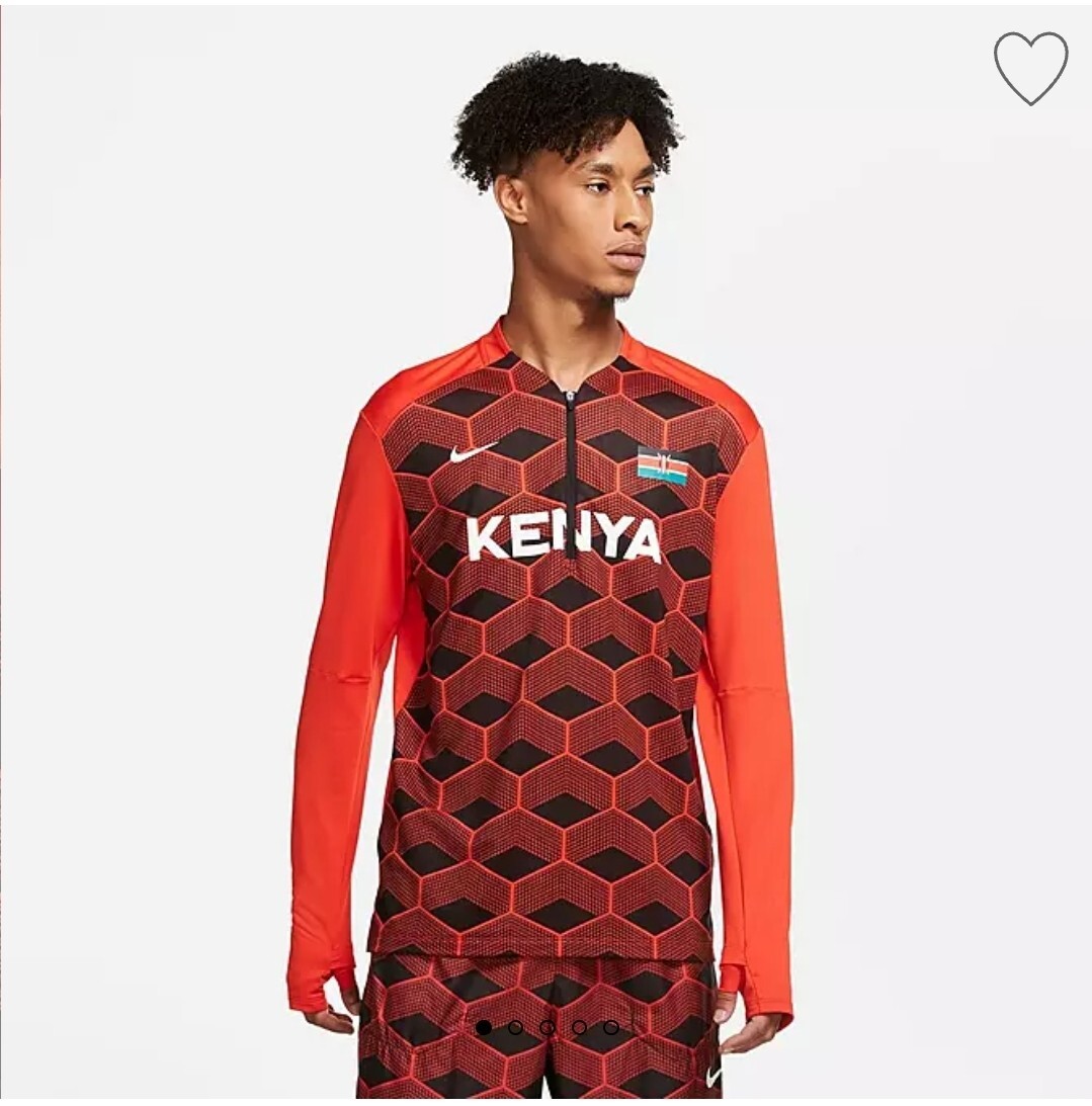 NIKE ケニア トップス Nike Mens Dri Fit Team Kenya 1/2 Zip Running Top large Red