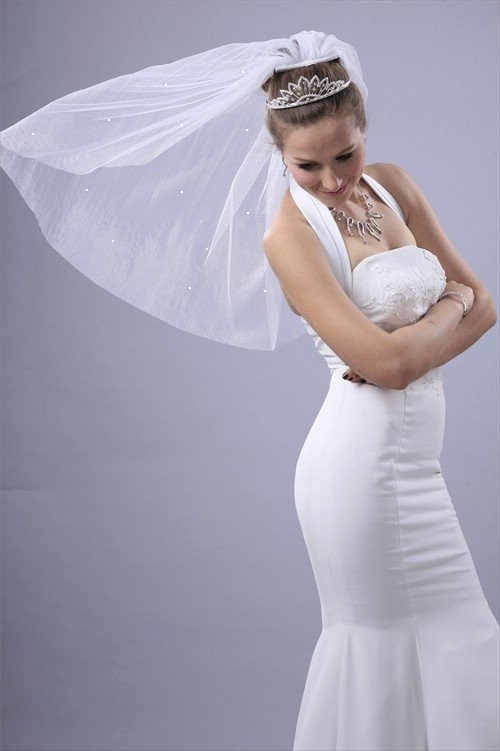 Shoulder length veil with rhinestones new arrivals