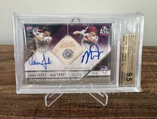 2018 Topps Now Judge / Trout Dual Auto All Star Game Used Base BGS 9.5/9 #25/25!