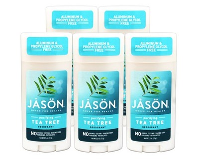 Jason Deodorant Stick Tea Tree, Aluminum & Propylene Glycol Free 2.5 OZ - 5 Pack