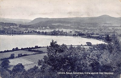 Bala Gesamtansicht über Dee Bridge Wales Postkarte