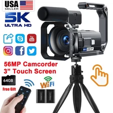 🔥5K Video Camera YouTube Vlogging Camera 56MP UHD 3" Camcorder 16X Digital Zoom