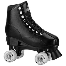 ROLLER DERBY YOUTH ADULT CUSTOM FIT QUAD ROLLER SKATES - SIZE: 7-10 - BLACK