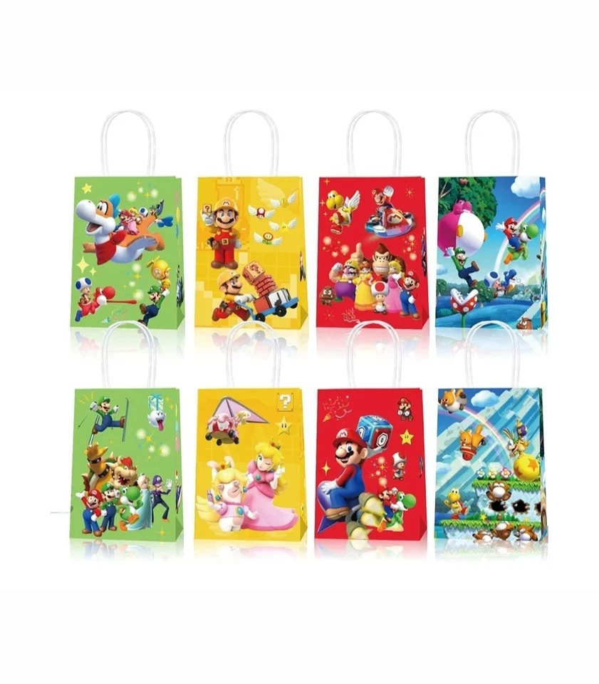 16 PIEZAS Bolsas de Regalo de Fiesta Super Mario Bros, Bolsas de Regalo para Favor de Fiesta Foto 2 de 4