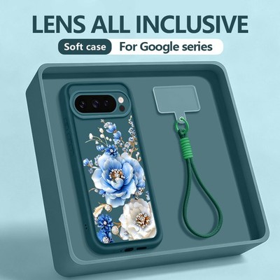 Band Blumen TPU Handy Hülle mit Band für Google Pixel 10 9 8 7 Pro XL 9A Case