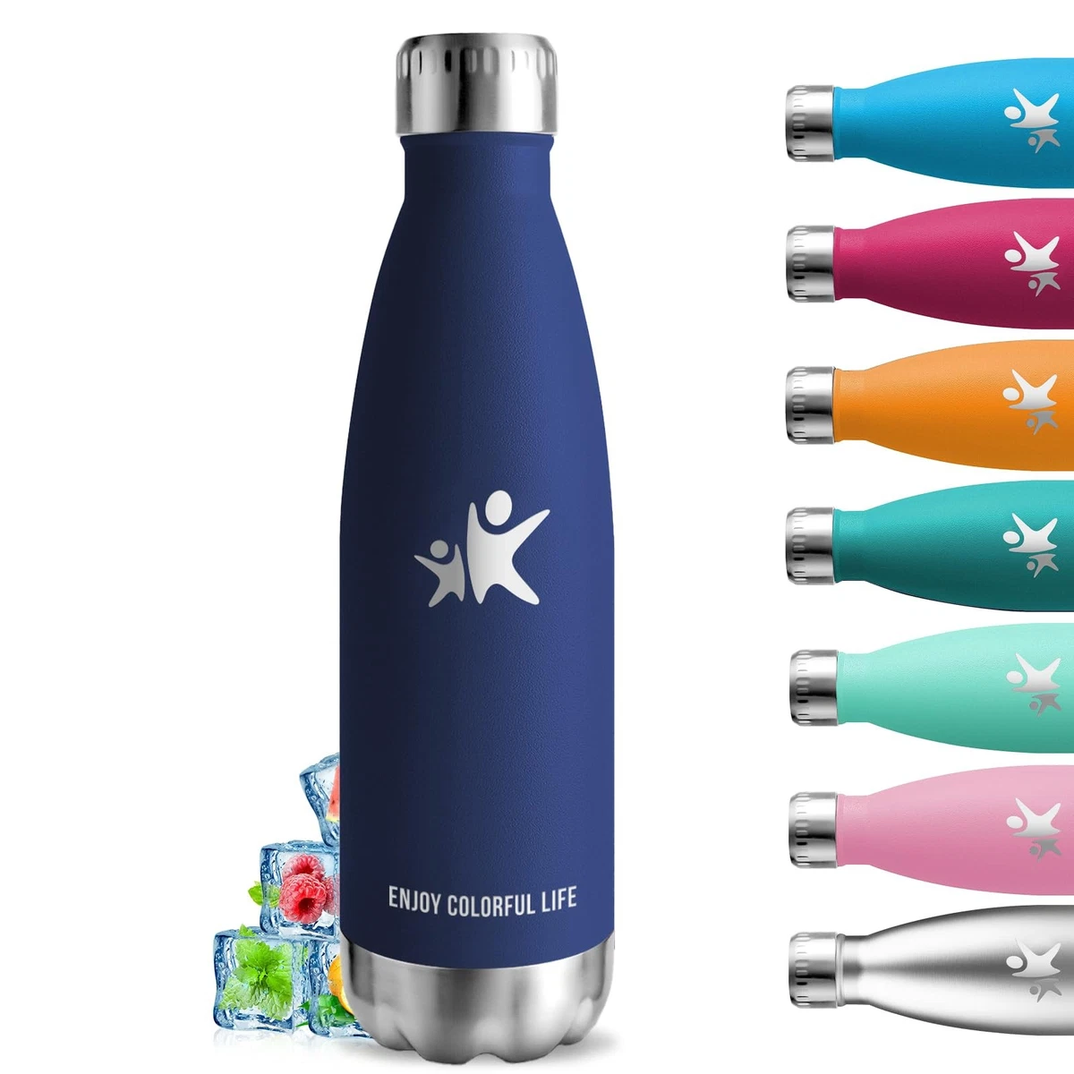 Borraccia Famiglia Senza BPA Borraccia In Acciaio Inox, 0,4 L, Chiusura Automatica, 518366 Borraccia Acciaio Emsa
