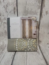 1 Threshold Curtain Panel Brown Medallion 54x84 Light-Filter Gray Tan Rod Pocket