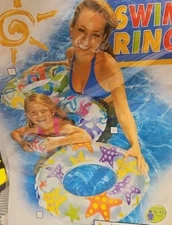 2010 "The WET SET" LIVELY PRINT 24 Inch. SWIM RING 