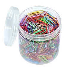500pcs Coloured Paper Clips with Plastic Box of Paper Clips for Office Statio...
