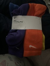 Nike Mens Everyday Performance Training PLUS Crew Socks 6 Pairs DRI-FIT SZ 8-12