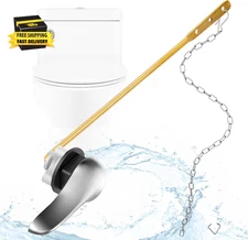 Universal Toilet Flush Handle Kit - Zinc Alloy Lever with H2 Brass Arm, Compatib