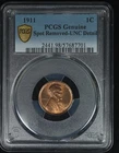 Lincoln Wheat Cent. 1911 P. PCGS UNC Details. Lot # 9065-295-770