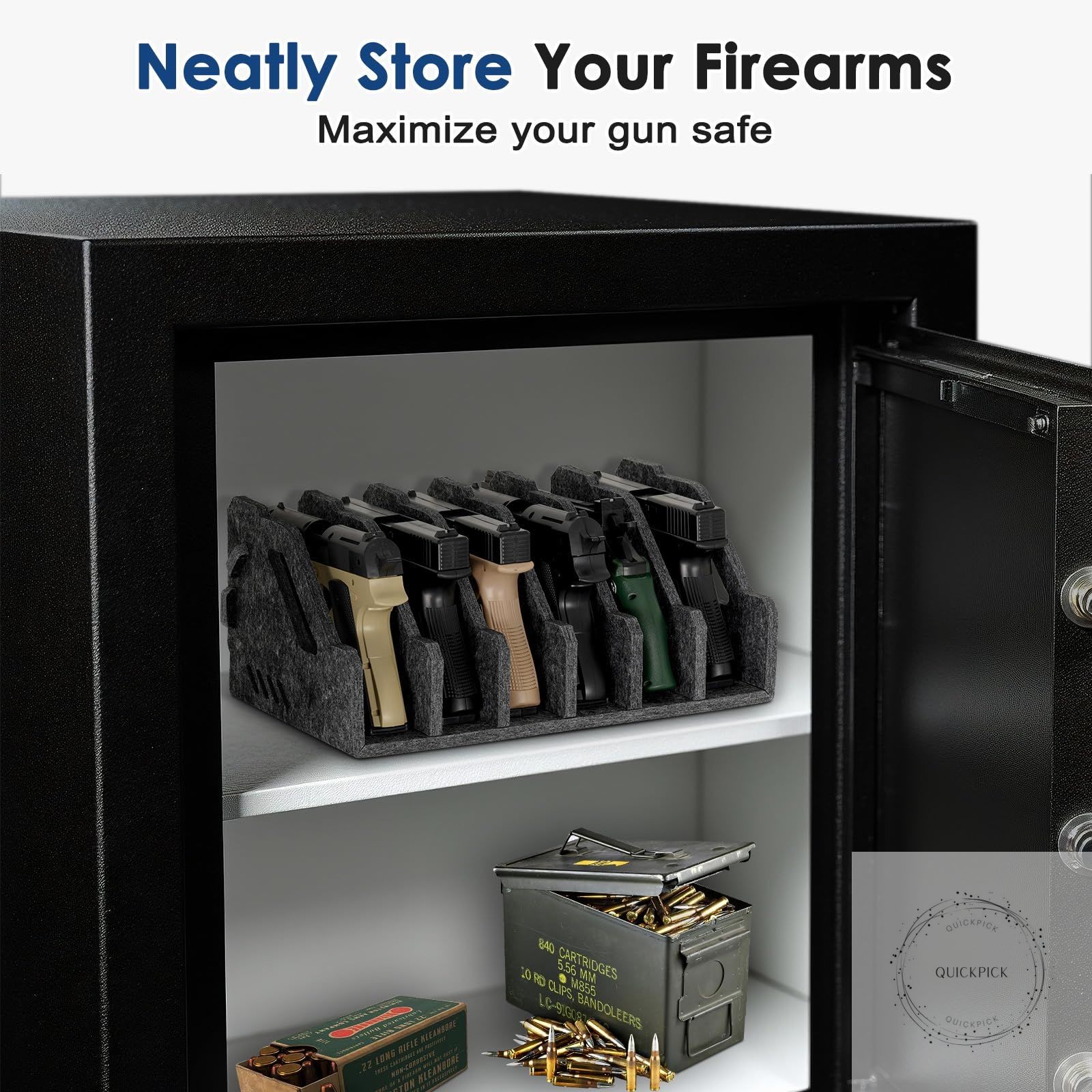 Pistol Rack for Gun Safe, Handgun Rack Pistol Stand Holder Gun Storage Organizer