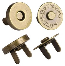 Mini Skater Magnetic Button Clasp Snaps for Sewing Craft Bag 18mm, Bronze