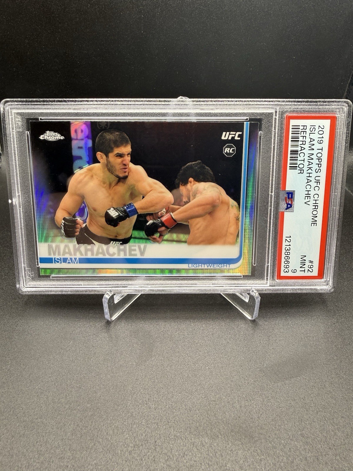 2019 Topps Chrome UFC - Islam Makhachev #92 Refractor (RC) PSA 9