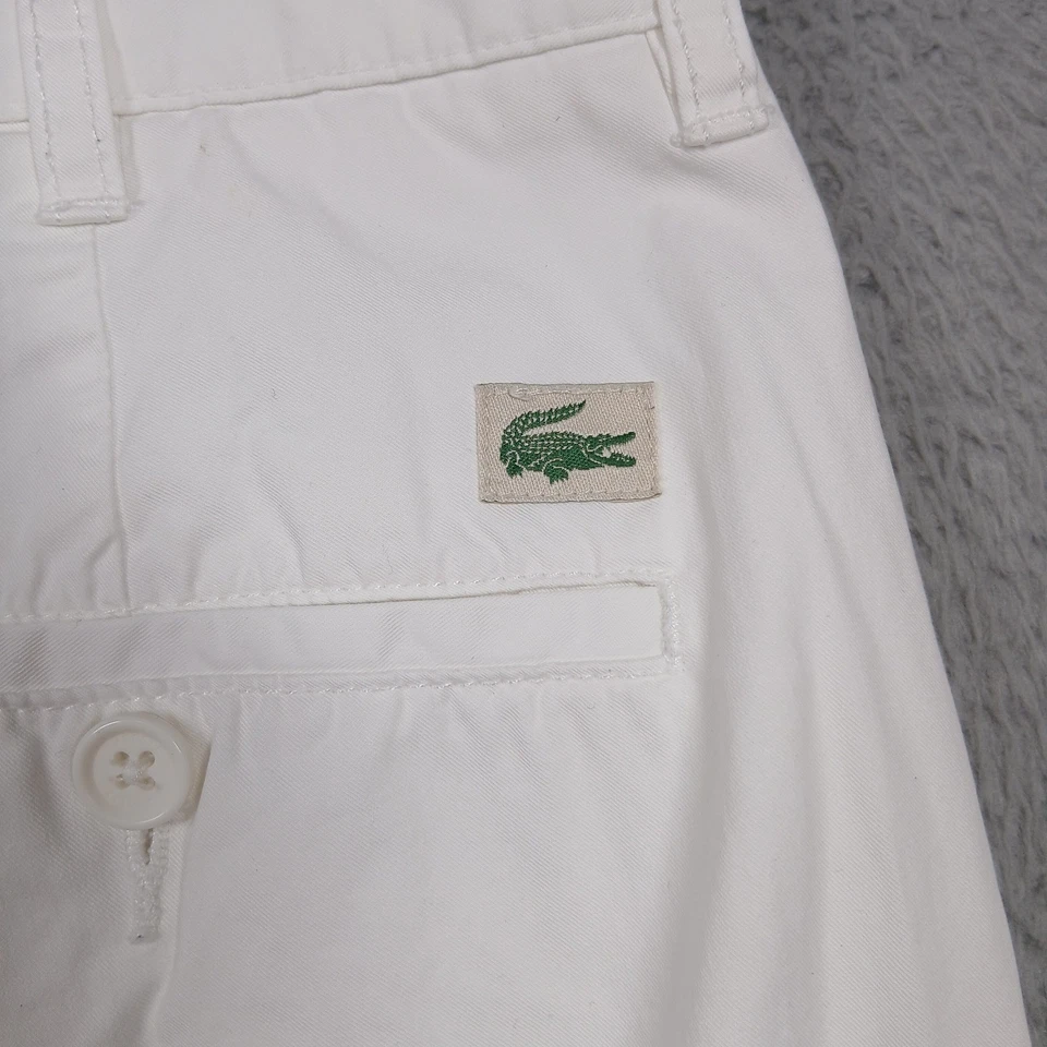 Pantalones chinos blancos Lacoste para hombre 30 pantalones informales de algodón calce clásico Foto 4 de 4