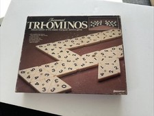 Complete Vintage 1986 Pressman Deluxe Tournament Tri-Ominos Game SEALED DOMINOES