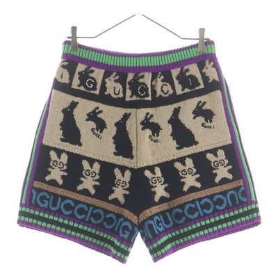 GUCCI Rabbit Jacquard Shorts Multi 724795 XKCRS Used abae93142fcb4bb2b8f1c7bdfed