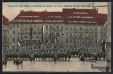AK Bautzen, Einzug des Kgl. Sächs. 3. Husaren-Regiments No. 20 am 24. September 