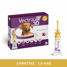 Ceva Vectra 3D Spot-on Solution for Dogs 1.5-4 kg 3 pipettes