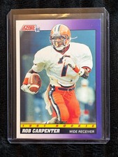 1991 Score Rookie Card Rob Carpenter Wide Receiver #570 With Protective Case. rookie card picture