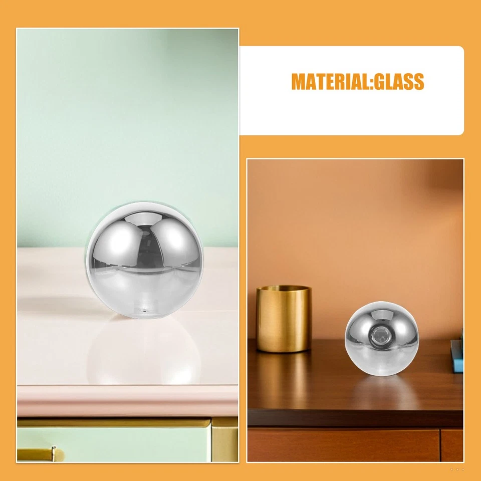 2pcs Glass Globe Lamp Shade Replacement For Pendant Light Fixtures Base - Image 3 of 4