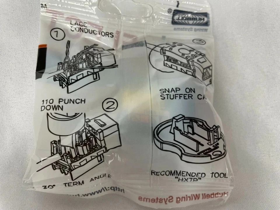 25 sistemas de cableado Hubbell NETSELECT Cat# NSJ6B azul-GX2 CAT 6 universales con cable Foto 4 de 4
