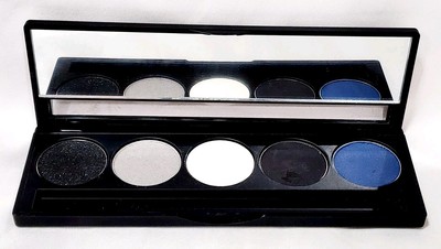 Faces Beautiful GLITZ GLAMOUR 5 Shades Black Blue White Gray Eyeshadow Palette
