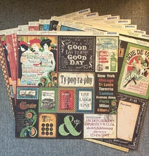 Graphic 45 paper 12 x 12 lot ** Typography ** (see description for details)