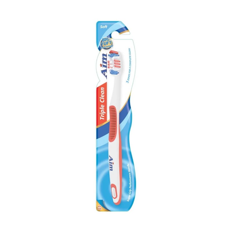24x Aim Toothbrush Triple Clean Manual Oral Care Hygiene Bundle Sealed New 1ct