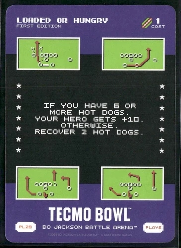 2026 Bo Jackson Battle Arena Tecmo Bowl Loaded Or Hungry Play 29 #PL29 SP Plays