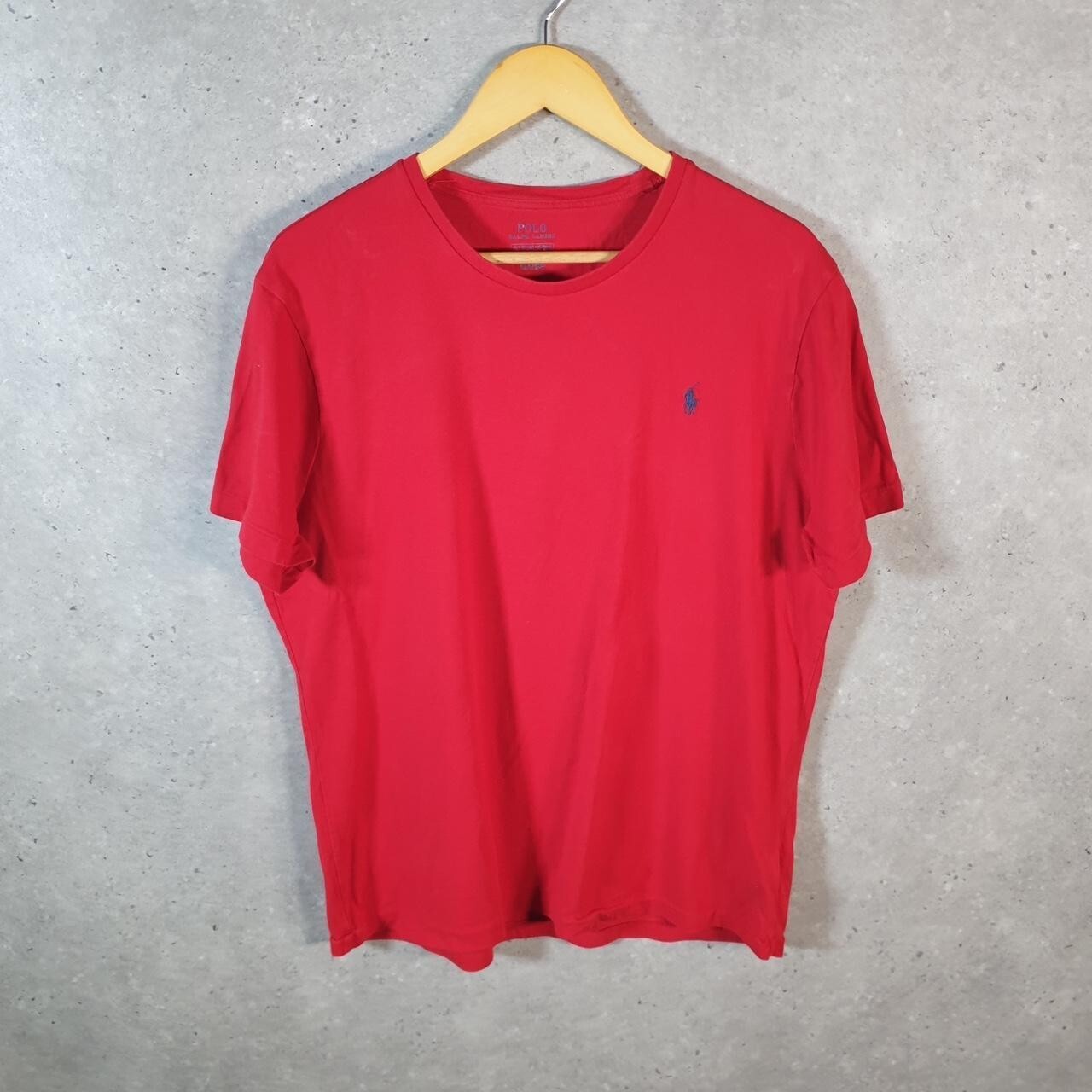 Polo Ralph Lauren vintage uomo XL rossa ricamata pony personalizzata slim fit