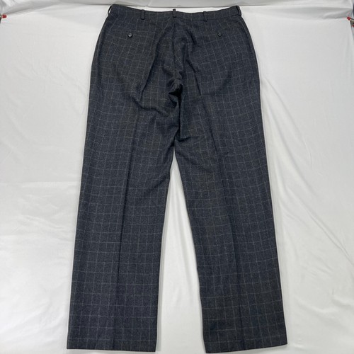 Vintage Polo Golf Ralph Lauren Mens 36x31 Gray Windowpane Check Wool Trouser - Picture 2 of 11