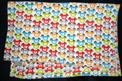 Baby Essentials Boy CAR Fleece Security Blanket Lovey White SOFT Vehicles Plush - Picture 2 of 3