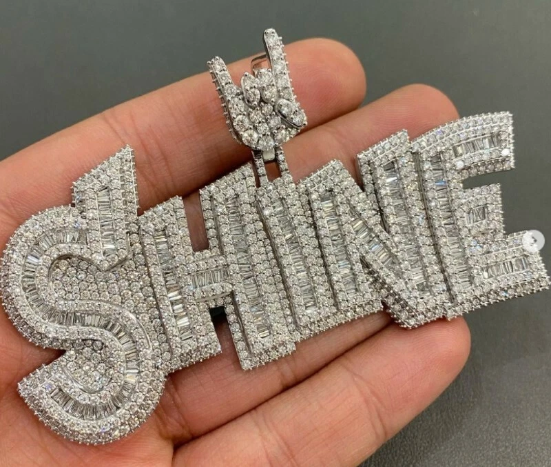 Custom letter diamond best sale necklace