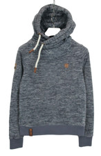 NAKETANO Hoodie Women's MEDIUM Pullover Fleece Hooded Melange Blue