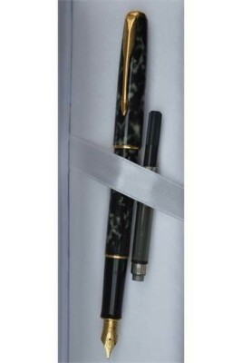 Parker Sonnet  Fountain Pen Moonbeam & Gold  18Kt Gold Medium Pt New In Box 