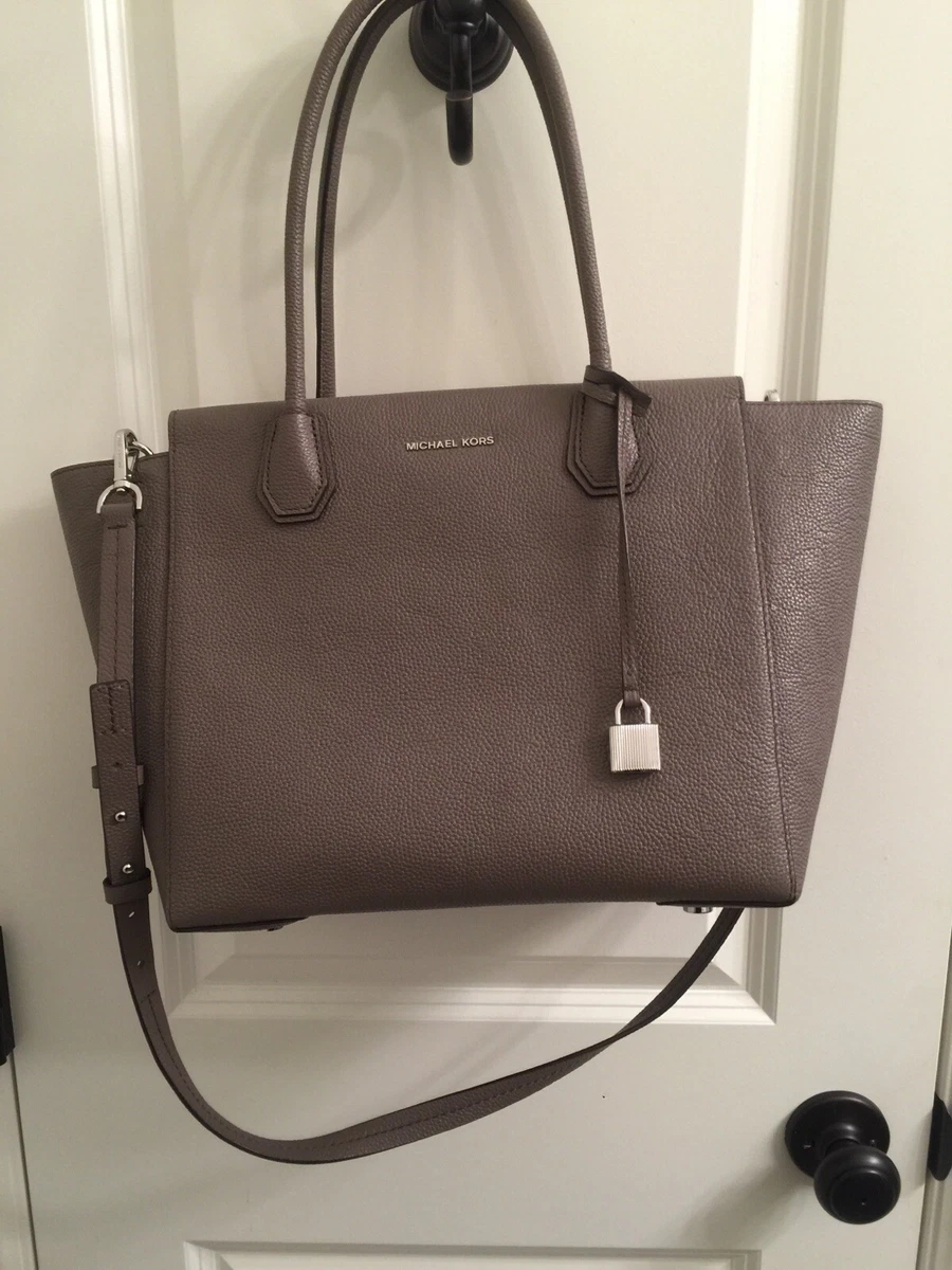 Michael Kors Mercer Large Leather Tote - Pearl Grey