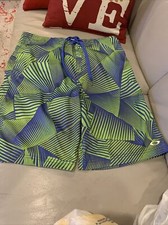 Oakley Men's Size 33 Board Shorts Swim Trunks Drawstring Waistband Green Blue